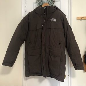 The North Face Men’s chocolate brown goose down puffer jacket L